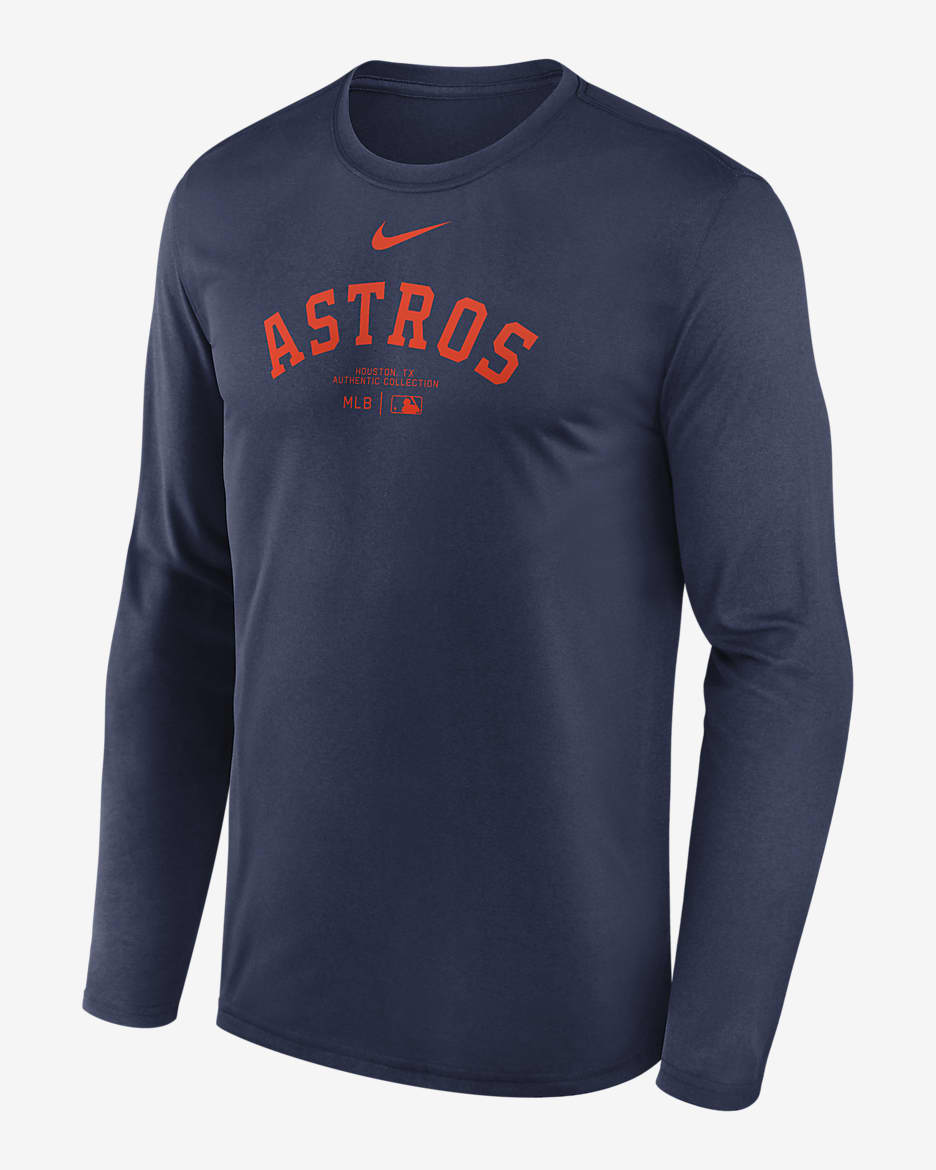 Houston Astros Authentic Collection Practice Men s Nike Dri FIT MLB Long Sleeve T Shirt